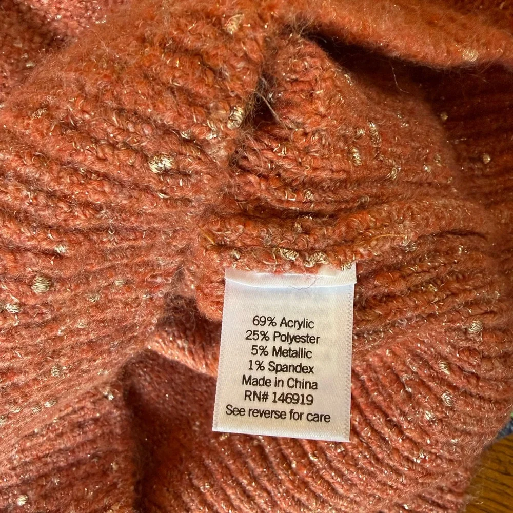 LC Lauren Conrad Speckled Gold Knit Sweater | Small | Like New - Picture 7 of 9